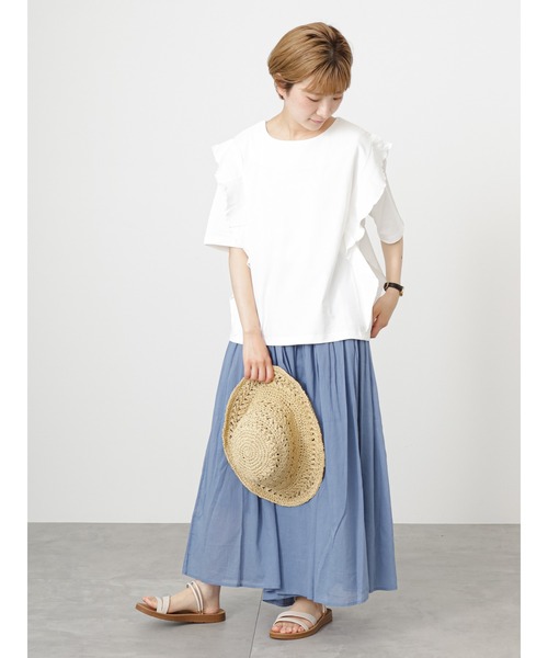 Samansa Mos2 blue(サマンサモスモスブルー)の「袖切替えTシャツ(Tシャツ/カットソー・レディース・ブラック/オフホワイト/ブルー・F)」の7枚目の写真