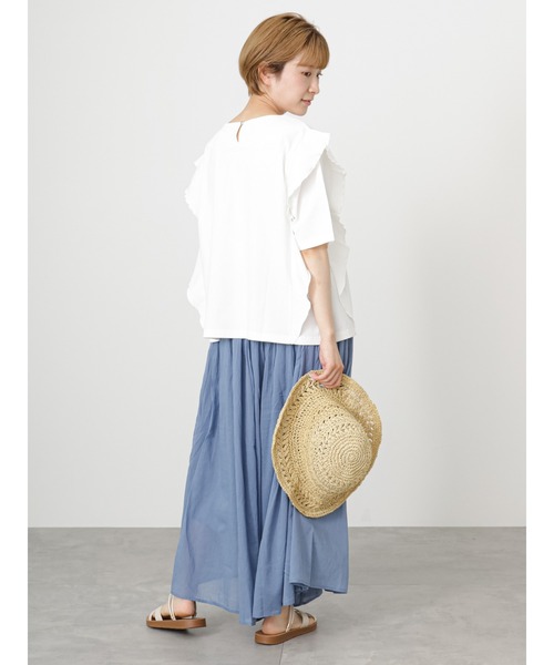 Samansa Mos2 blue(サマンサモスモスブルー)の「袖切替えTシャツ(Tシャツ/カットソー・レディース・ブラック/オフホワイト/ブルー・F)」の18枚目の写真