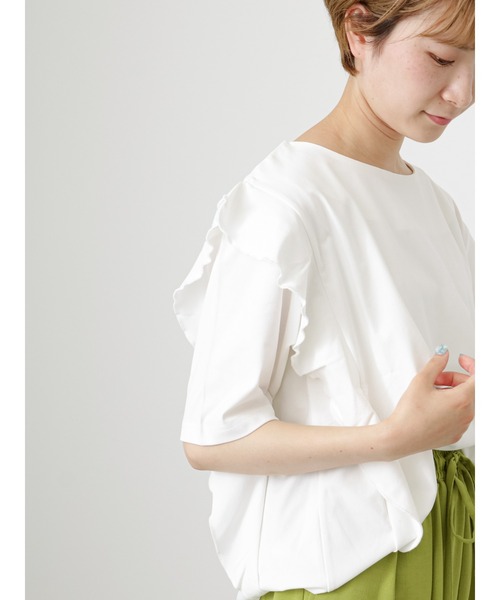 Samansa Mos2 blue(サマンサモスモスブルー)の「袖切替えTシャツ(Tシャツ/カットソー・レディース・ブラック/オフホワイト/ブルー・F)」の19枚目の写真