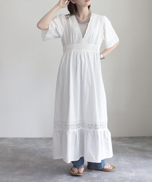 fredy emue（フレディエミュ）の「VINTAGE風レースワンピース（ワンピース・レディース・レッド/ブラック/オフホワイト・38/36）」の7枚目の写真