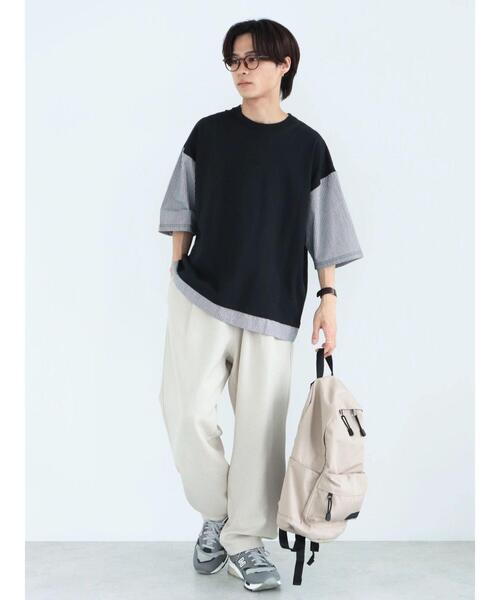 CRAFT STANDARD BOUTIQUE(クラフトスタンダードブティック)の「布帛切り替えH/S TEE-A(Tシャツ/カットソー・メンズ・オフホワイト/ブルー/ブラック/ブラウン・L/XL/M)」の15枚目の写真