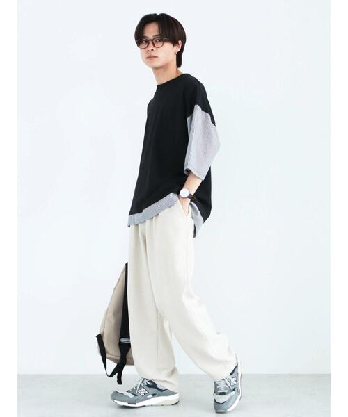 CRAFT STANDARD BOUTIQUE(クラフトスタンダードブティック)の「布帛切り替えH/S TEE-A(Tシャツ/カットソー・メンズ・オフホワイト/ブルー/ブラック/ブラウン・L/XL/M)」の16枚目の写真