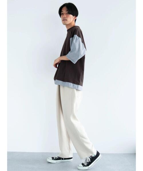 CRAFT STANDARD BOUTIQUE(クラフトスタンダードブティック)の「布帛切り替えH/S TEE-A(Tシャツ/カットソー・メンズ・オフホワイト/ブルー/ブラック/ブラウン・L/XL/M)」の19枚目の写真