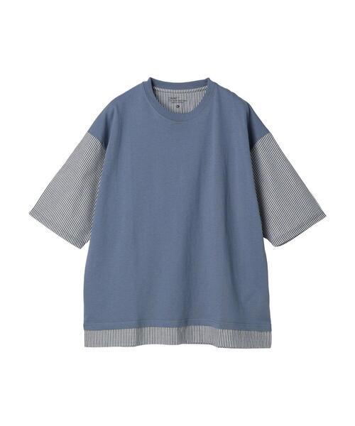 CRAFT STANDARD BOUTIQUE(クラフトスタンダードブティック)の「布帛切り替えH/S TEE-A(Tシャツ/カットソー・メンズ・オフホワイト/ブルー/ブラック/ブラウン・L/XL/M)」の20枚目の写真