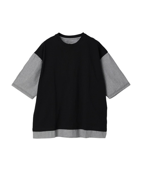 CRAFT STANDARD BOUTIQUE(クラフトスタンダードブティック)の「布帛切り替えH/S TEE-A(Tシャツ/カットソー・メンズ・オフホワイト/ブルー/ブラック/ブラウン・L/XL/M)」の5枚目の写真