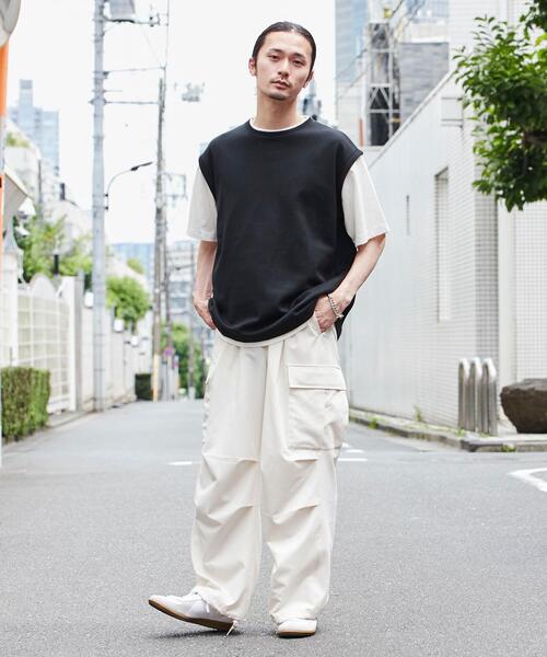 coen（コーエン）の「タックワイドスラックスカーゴパンツ（カーゴパンツ・メンズ・オフホワイト/ブラック/オリーブ・L/M/S）」の7枚目の写真