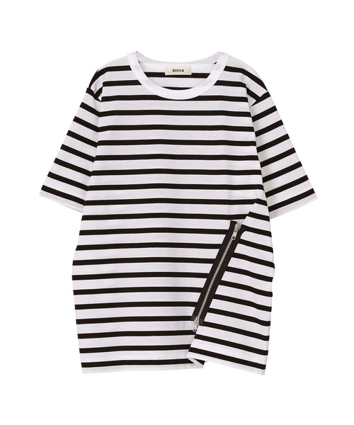 【一部予約販売中】 ZUCCa（ズッカ）の「(S)ボーダーZIPジャージィー（Tシャツ トップス