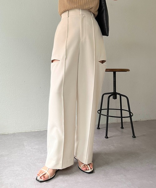 CAPRICIEUX LE'MAGE（カプリシューレマージュ）の「【WEB限定】サイドスリットパンツ（その他パンツ・レディース・グレー/ホワイト系その他・38/36）」の14枚目の写真