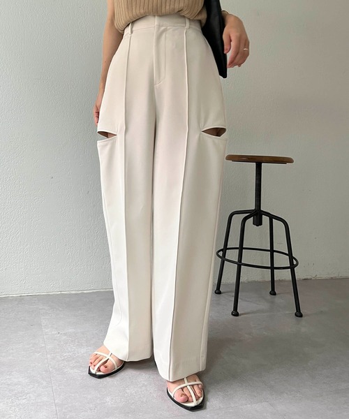 CAPRICIEUX LE'MAGE（カプリシューレマージュ）の「【WEB限定】サイドスリットパンツ（その他パンツ・レディース・グレー/ホワイト系その他・38/36）」の17枚目の写真