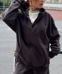 ROXY/ロキシー ジップアップパーカー オーバーサイズ 刺繍ロゴ 裏起毛パーカー RZP234022