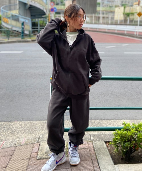 ROXY（ロキシー）の「ROXY/ロキシー ジップアップパーカー オーバーサイズ 刺繍ロゴ 裏起毛パーカー RZP234022（パーカー・レディース・ブラック/グレー・M/S）」の13枚目の写真