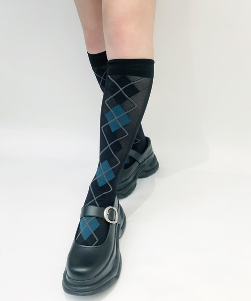 MILK(ミルク)の「アーガイル ハイソックス(ソックス/靴下・レディース・A/B・FREE)」の1枚目の写真