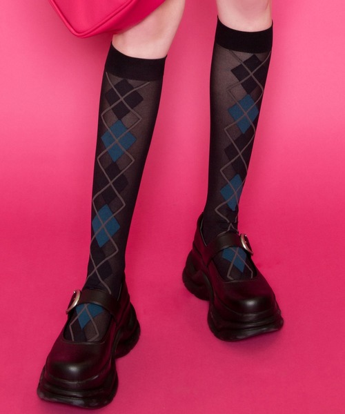 MILK(ミルク)の「アーガイル ハイソックス(ソックス/靴下・レディース・A/B・FREE)」の7枚目の写真