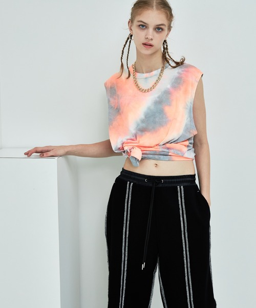 カラーリングワイドスウェットパンツ