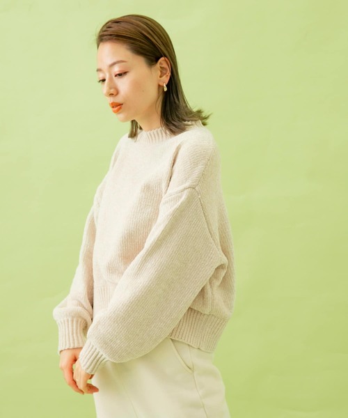 URBAN RESEARCH Sonny Label（アーバンリサーチサニーレーベル）の「『新色追加』モールヤーンニットプルオーバー（ニット/セーター・レディース・ベージュ/ブルー/ネイビー/ピンク系その他/グレー系その他/オフホワイト/ピンク・FREE）」の10枚目の写真