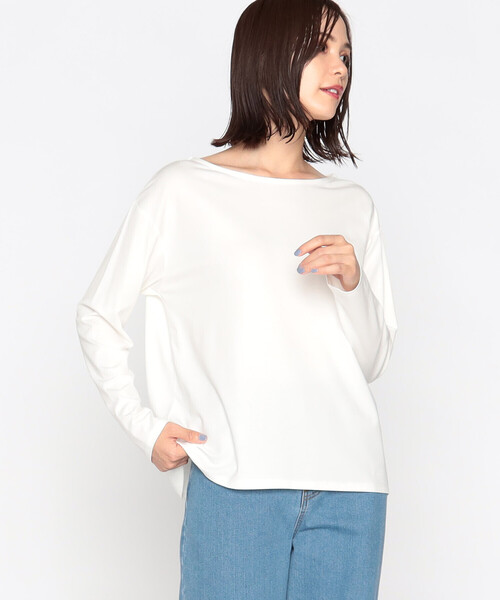 COMME CA ISM(コムサイズム)の「ボートネック ロンT(Tシャツ/カットソー・レディース・ホワイト/ブラック・L/M)」の11枚目の写真