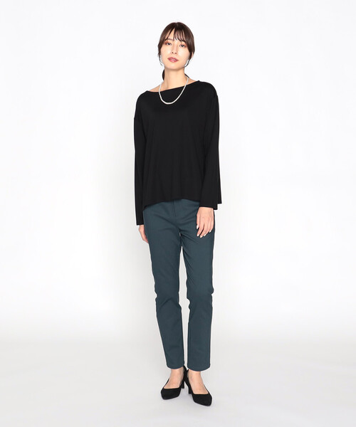 COMME CA ISM(コムサイズム)の「ボートネック ロンT(Tシャツ/カットソー・レディース・ホワイト/ブラック・L/M)」の10枚目の写真