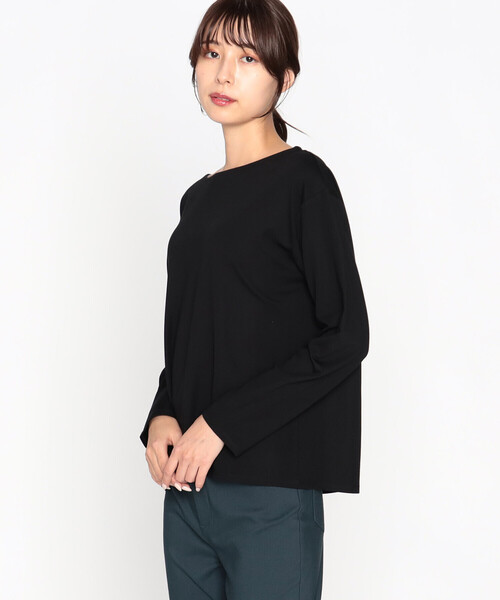 COMME CA ISM(コムサイズム)の「ボートネック ロンT(Tシャツ/カットソー・レディース・ホワイト/ブラック・L/M)」の9枚目の写真