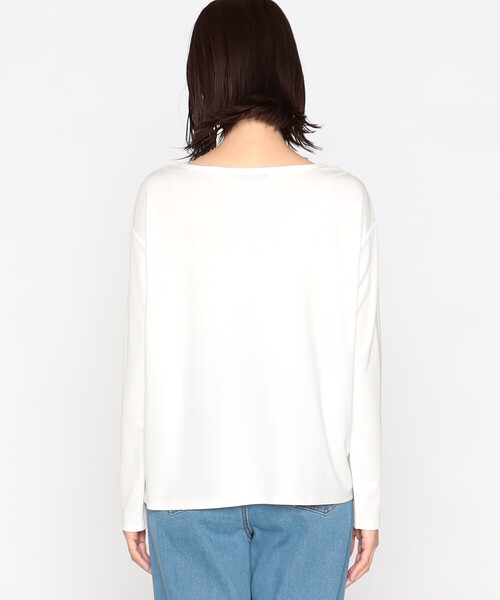 COMME CA ISM(コムサイズム)の「ボートネック ロンT(Tシャツ/カットソー・レディース・ホワイト/ブラック・L/M)」の6枚目の写真