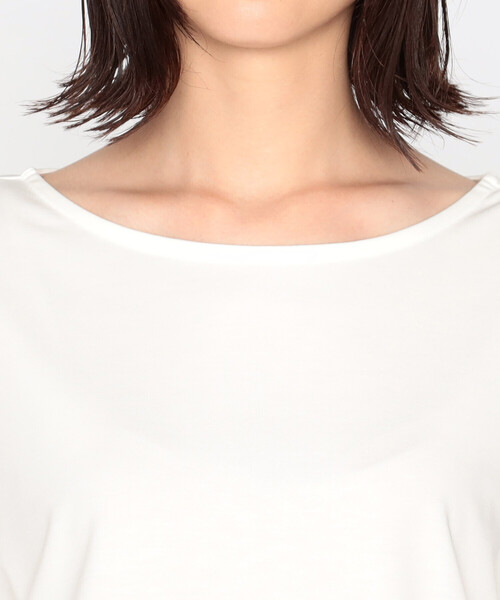 COMME CA ISM(コムサイズム)の「ボートネック ロンT(Tシャツ/カットソー・レディース・ホワイト/ブラック・L/M)」の5枚目の写真