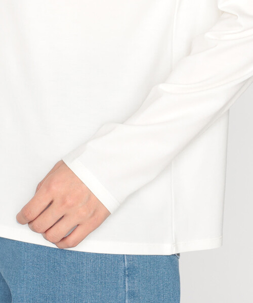 COMME CA ISM(コムサイズム)の「ボートネック ロンT(Tシャツ/カットソー・レディース・ホワイト/ブラック・L/M)」の4枚目の写真