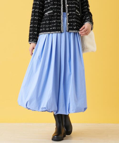 Torrazzo Donna（トラッゾドンナ）の「ギャザーバルーンスカート（スカート・レディース・ブラック/サックスブルー/クリアグリーン・2）」の21枚目の写真
