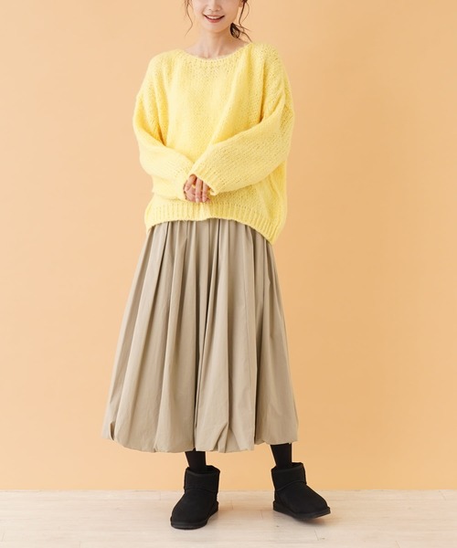 Torrazzo Donna（トラッゾドンナ）の「ギャザーバルーンスカート（スカート・レディース・ブラック/サックスブルー/クリアグリーン・2）」の4枚目の写真