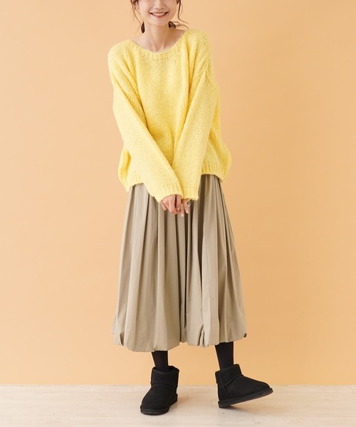 Torrazzo Donna（トラッゾドンナ）の「ギャザーバルーンスカート（スカート・レディース・ブラック/サックスブルー/クリアグリーン・2）」の5枚目の写真