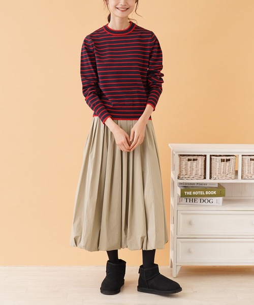 Torrazzo Donna（トラッゾドンナ）の「ギャザーバルーンスカート（スカート・レディース・ブラック/サックスブルー/クリアグリーン・2）」の6枚目の写真