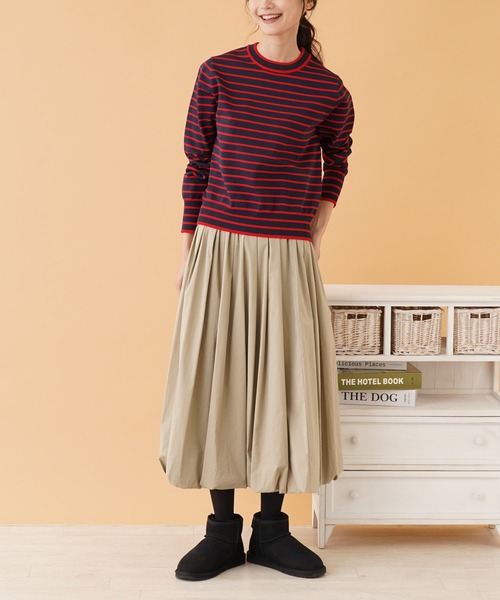 Torrazzo Donna（トラッゾドンナ）の「ギャザーバルーンスカート（スカート・レディース・ブラック/サックスブルー/クリアグリーン・2）」の7枚目の写真