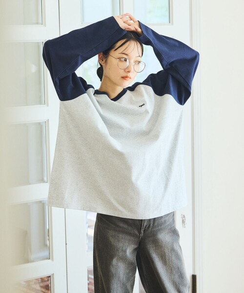 FREAK'S STORE(フリークスストア)の「TOWN CRAFT × FREAK'S STORE/タウンクラフト 別注 ベースボール ロンT(Tシャツ/カットソー・レディース・ダークネイビー/ブラック/ネイビー/ブラウン/グリーン・フリ-)」の5枚目の写真