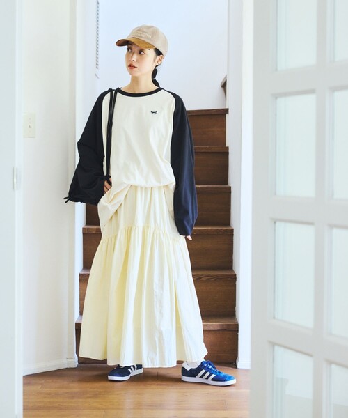 FREAK'S STORE(フリークスストア)の「TOWN CRAFT × FREAK'S STORE/タウンクラフト 別注 ベースボール ロンT(Tシャツ/カットソー・レディース・ダークネイビー/ブラック/ネイビー/ブラウン/グリーン・フリ-)」の16枚目の写真