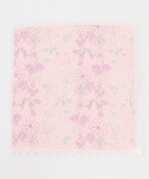 TOCCA（トッカ）の「FLORAL LACE MINI TOWELCHIEF タオルハンカチ（ハンカチ/ハンドタオル・レディース・ホワイト系/ピンク系/ローズ系・F）」の2枚目の写真
