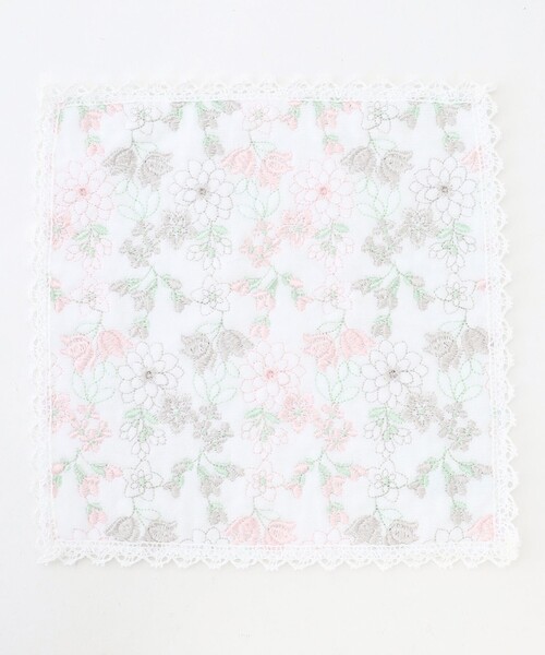 TOCCA（トッカ）の「FLORAL LACE MINI TOWELCHIEF タオルハンカチ（ハンカチ/ハンドタオル・レディース・ホワイト系/ピンク系/ローズ系・F）」の3枚目の写真