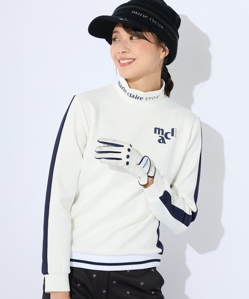 marie claire(マリ・クレール)の「【marie claire:マリ.クレール】レディース長袖モックネックシャツ(スウェット・レディース・ブラック/ネイビー/ホワイト・MEDIUM/LARGE/SMALL/X-LARGE)」の2枚目の写真