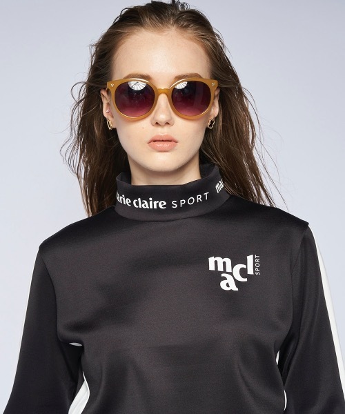 marie claire(マリ・クレール)の「【marie claire:マリ.クレール】レディース長袖モックネックシャツ(スウェット・レディース・ブラック/ネイビー/ホワイト・MEDIUM/LARGE/SMALL/X-LARGE)」の7枚目の写真