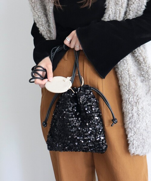 JETEE（ジュテ）の「【JETEE/ジュテ】スパンコール巾着ショルダーバッグ（ショルダーバッグ・レディース・ダークグリーン/ブラック・FREE）」の4枚目の写真