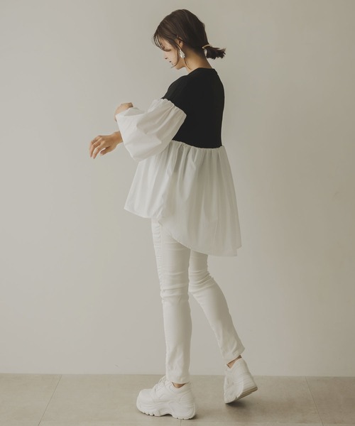 rectangle(レクタングル)の「フェイクダウンパンツ(その他パンツ・レディース・オフホワイト/ブラック・MEDIUM/LARGE)」の6枚目の写真