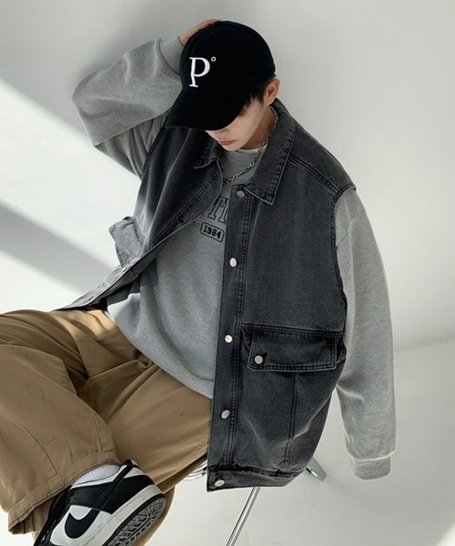 Anchor Smith(アンカー スミス)の「ヴィンテージライクビッグシルエットデニムベスト(ベスト・メンズ・ブルー/ブラック・FREE)」の6枚目の写真