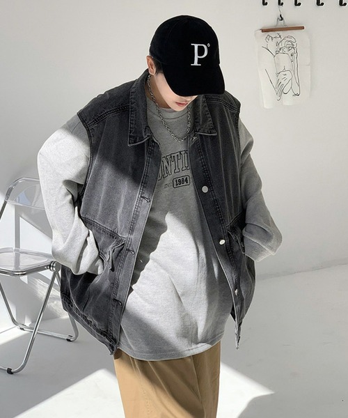 Anchor Smith(アンカー スミス)の「ヴィンテージライクビッグシルエットデニムベスト(ベスト・メンズ・ブルー/ブラック・FREE)」の7枚目の写真