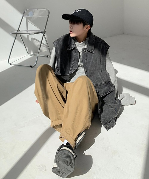 Anchor Smith(アンカー スミス)の「ヴィンテージライクビッグシルエットデニムベスト(ベスト・メンズ・ブルー/ブラック・FREE)」の8枚目の写真