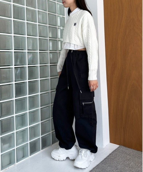 OLIVE des OLIVE（オリーブデオリーブ）の「メニーポケットカーゴパンツ　1032020080（カーゴパンツ・レディース・ワンウォッシュ/ピンク系その他/ブラック/ピンク・FREE）」の19枚目の写真