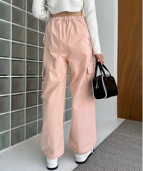 OLIVE des OLIVE（オリーブデオリーブ）の「メニーポケットカーゴパンツ　1032020080（カーゴパンツ・レディース・ワンウォッシュ/ピンク系その他/ブラック/ピンク・FREE）」の15枚目の写真