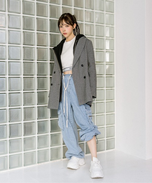 OLIVE des OLIVE（オリーブデオリーブ）の「メニーポケットカーゴパンツ　1032020080（カーゴパンツ・レディース・ワンウォッシュ/ピンク系その他/ブラック/ピンク・FREE）」の7枚目の写真