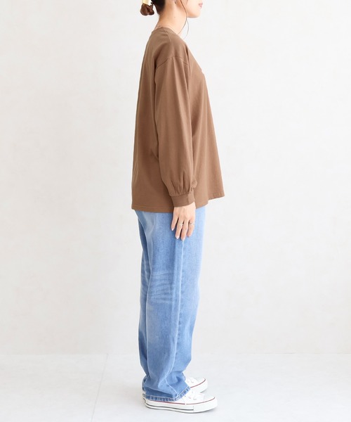 Social GIRL（ソーシャルガール）の「ロゴロングTシャツ（Tシャツ/カットソー・レディース・ブラック/チャコール/モカ/オフホワイト・M）」の7枚目の写真