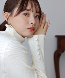 BLUEEAST | 袖パールボタンタートルネックニット(ニット/セーター)