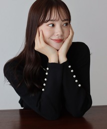 BLUEEAST | 袖パールボタンタートルネックニット(ニット/セーター)