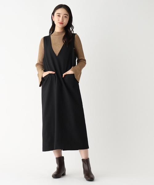 OPAQUE.CLIP（オペークドットクリップ）の「◆ウールライク ジャンパースカート/ジャンスカ【イージーケア/抗ピリング/洗濯機洗い可】（ワンピース・レディース・ベージュ/ブラック・36/42/40/38）」の7枚目の写真