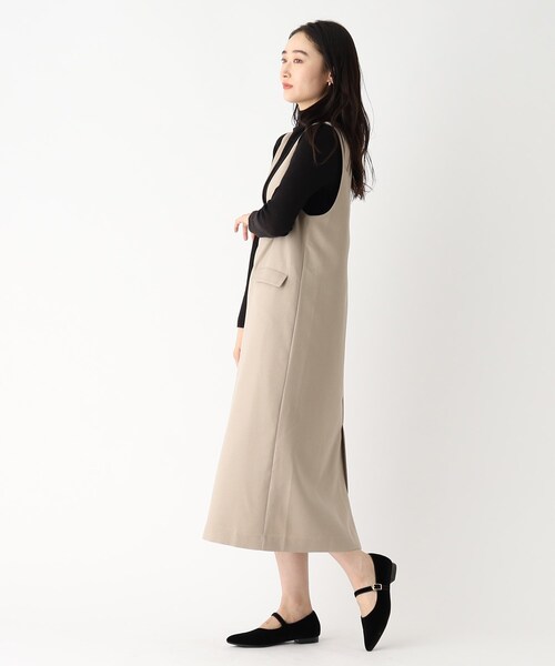 OPAQUE.CLIP（オペークドットクリップ）の「◆ウールライク ジャンパースカート/ジャンスカ【イージーケア/抗ピリング/洗濯機洗い可】（ワンピース・レディース・ベージュ/ブラック・36/42/40/38）」の13枚目の写真