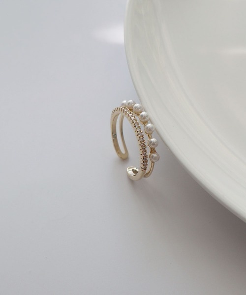 エテ ビジュー パール オープン リング Ring（リング） ｜ ete bijoux（エテビジュー） ｜ ete／ete
